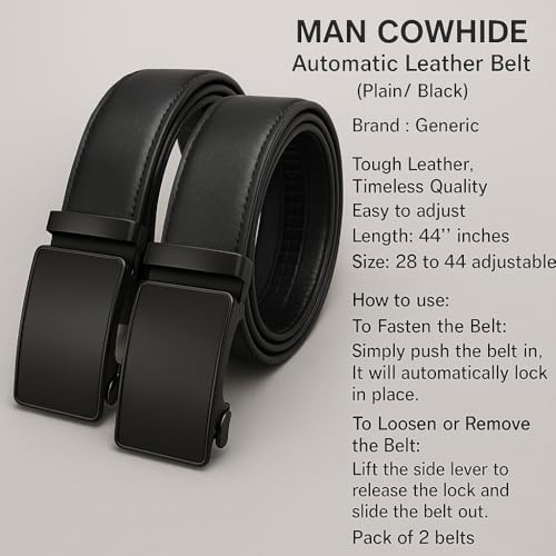 Mens Belt Leather Ratchet Belt - Customizable Fit, Effortless Style (35mm)3