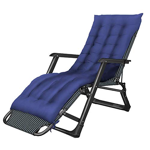 WYJW Thicken Cotton Padded Gravity Lounge Chair with Headrest, Adjustable Reclining Recliner for Camping Pool Yard Beach (color : Blue, Size : 4 pack)