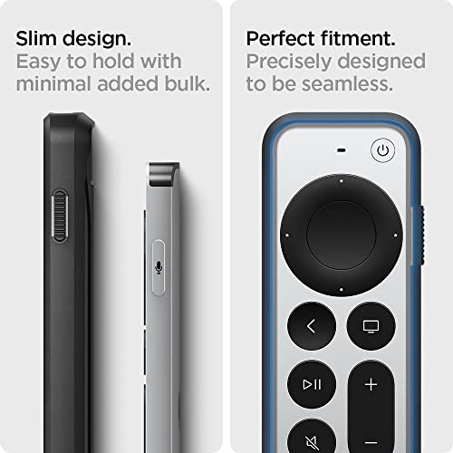 Spigen Rugged Armor Compatible with Apple TV Siri Remote Case - Matte Black