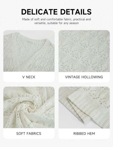 Bsubseach Crochet Bathing Suit Cover Up for Women Boho Kimono Casual Swimsuit Cover Ups Knitted Mesh Open Front Outwear4