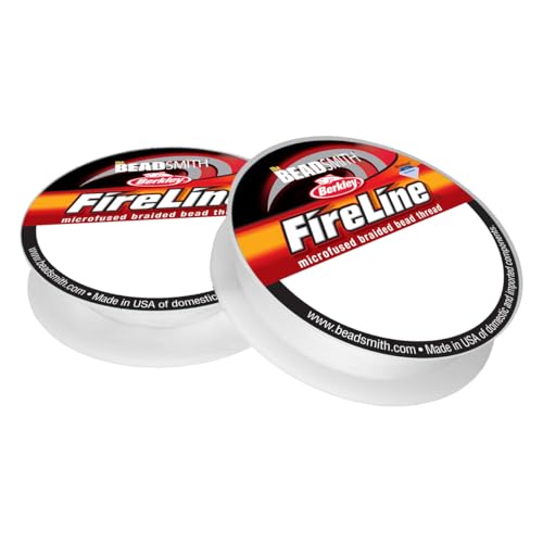 The Beadsmith Fireline by Berkley – Micro-Fused Braided Thread – 2-Pack, Crystal Color, 4lb. and 6lb. Test, 15 Yard Spools – Super Strong Stringing Material for Jewelry Making and Bead Weaving…