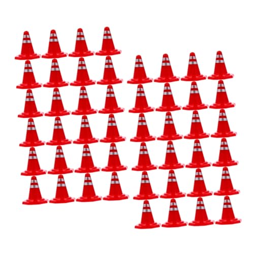 NAMOARLY 60pcs Traffic Road Cones Set Miniature Safety Cones for Roadblock Simulation for Educational Family Games