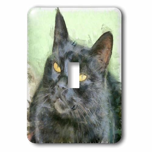 Interrupteur simple Chat Noir 3dRose lsp_264430_1 bouton bascule decoration maison