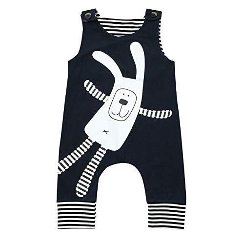2019 New! Baby Rompers,Newborn Kid Cartoon Striped Printed Jumpsuit Sleeveless Summer Outfits
