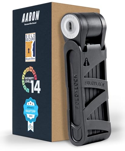 AARON Candado Plegable para Bicicleta y Motocicleta, Negro/Gris