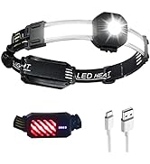 ELUTENG LED Headlamp Bright Light Head Lamp with 10 Mode USB Rechargeable Headlight Flashlight Wa...