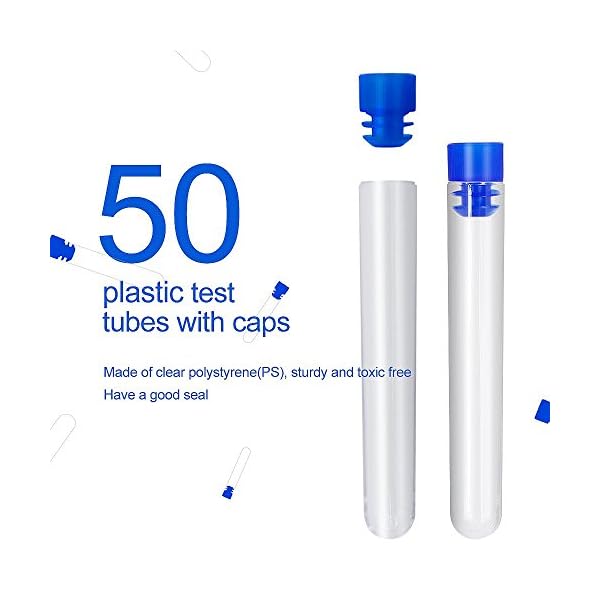 Teenitor-50-Pack-Clear-Plastic-Test-Tubes-with-Blue-Caps-1378mm-Great-for-Halloween-Party Teenitor-50-Pack-Clear-Plastic-Test-Tubes-with-Blue-Caps-1378mm-Great-for-Halloween-Party