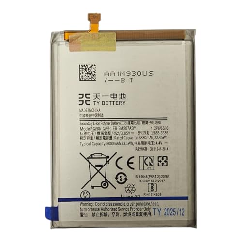 TY BETTERY® Bateria Compatible con Samsung Galaxy Modelo EB-BM207ABY para M30S/M31/ M315/M12/ M21/ F41 / F12/