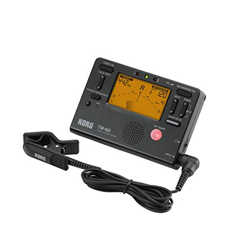 Korg - TM60CBK Combo Tuner Metronome with Contact Clip-on Microphone - Black