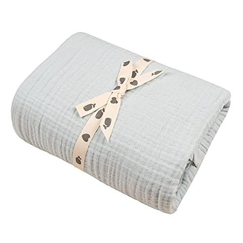 Image of Muslin Blankets, Baby Toddler Quilt, 4 Layers, 100% Cotton Stroller Blanket, Hypoallergenic, Super-Soft, Breathable and Lightweight Swaddle, Nursery & Crib Blanket, Large (47 X 35 inch)