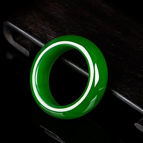 YZDKJ Bague Jade Jade Hetian Naturel et Bague Tianyu Doigt Jasper Spinach Green Jade Bague mâle et Femelle Jade Anneau (Size : 17mm)
