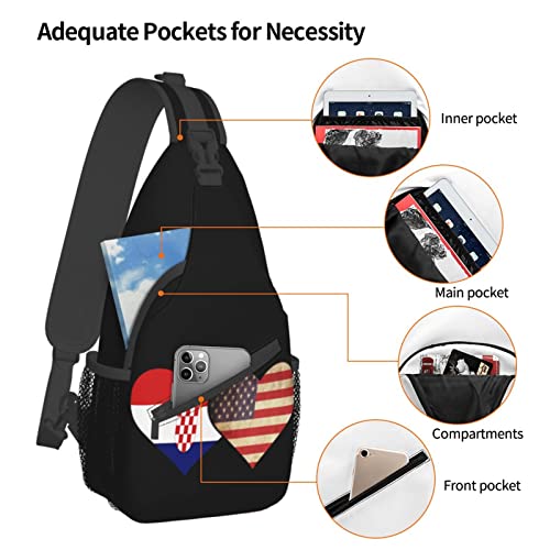 Mochila bandolera negra unisex con banderas miniatura 5