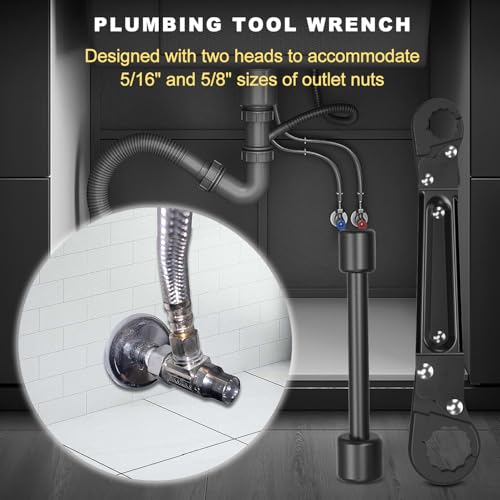 Image of Holdly Angle Stop Wrench, Plumbing Tool for 3 /8- and 1 /2-Inch Valves