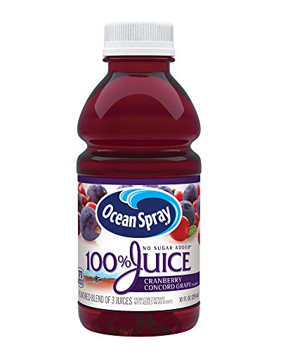 Image of Ocean Spray 100% Juice Cranberry Concord Grape, 10 Ounce Bottles (Pack Of 6 )
