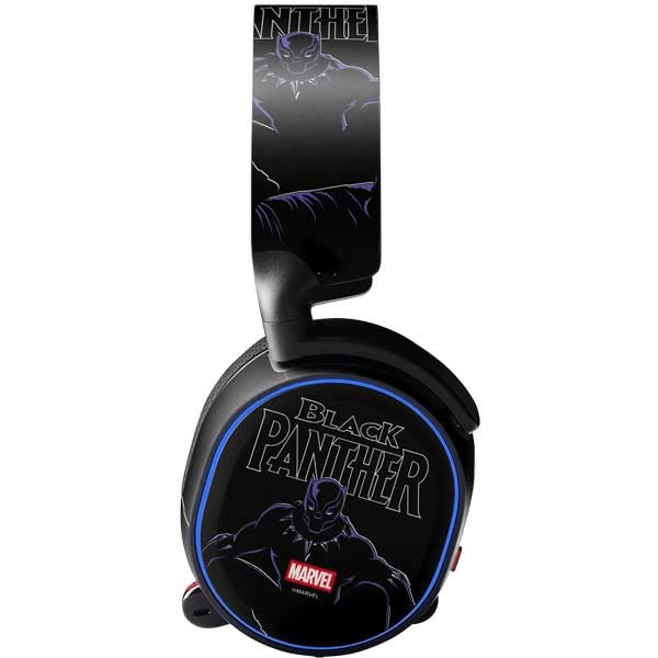 Skinit Decal Audio Skin Compatible with SteelSeries Arctis 5 - Officially Licensed Marvel Black Panther Night Time Watch Design