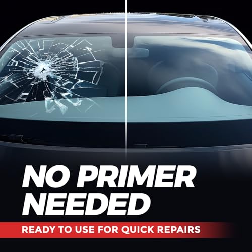 Image of Professional Strength Urethane Windshield Sealant - Quick Curing, Weather Resistant Auto Glass Glue for Vertical & Overhead Application, 10.5oz Black, Includes Gloves (3Oz Black)
