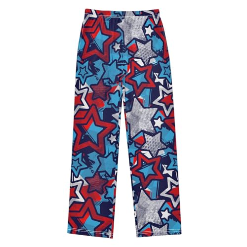 Boys' Pants 4th of July USA Flag Long Bottoms Jogger Pants Elastic Waist Trousers with Pockets S-XL