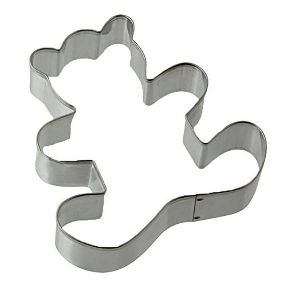 Zenker Silver 7788 Patisserie Tin Plate Teddy Bear Cookie Cutter, 7.5 X 7.5 X 1.7 Cm