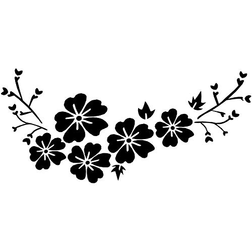Liseng Autocollant noir de voiture de fleur autocollant autocollant autocollant imperméable à l' de véhicule amovible