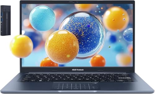 Image of ASUS Vivobook 14 14 inch FHD Laptop, Intel Core i3-1315U Processor, 8GB RAM 256GB PCIe SSD, 128gb 9H Docking Station, Webcam, Bluetooth, Wi-Fi 5, Windows 11 Home, Quiet Blue