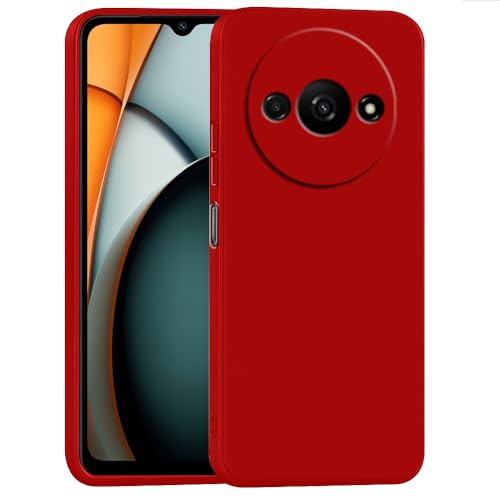 Image of Back Cover for Mi Redmi A3 4G / Poco C61 4G | Full Camera Protection | Premium Liquid Silicon Case | Flexible Bumper Case for Mi Redmi A3 4G / Poco C61 4G (Red)