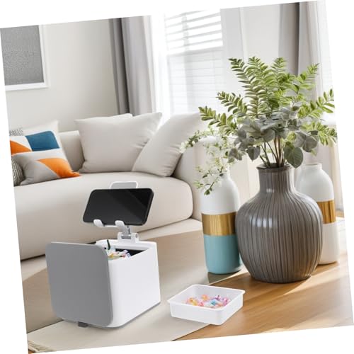 Bote de basura mini escritorio con soporte para teléfono miniatura 5