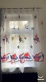 Cortina de gasa de red Cortina de lujo Disney Spiderman con ranura en la parte superior de 150 cm x 140 cm de caída, 75 cm x 140 cm