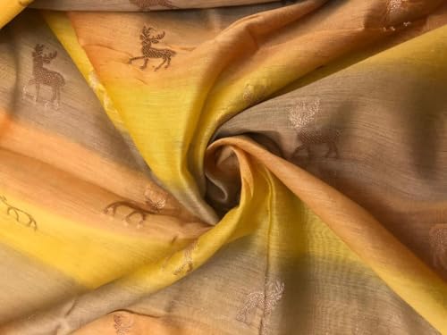 Tissu brocart de soie rose et pêche BRO1137 : l'art textile au pinceau