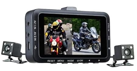 3 Inch Display Two Camera Vehicle Video Recorder for All Cars Scooter Bike Three Wheeler Commercial Cargo Carriers