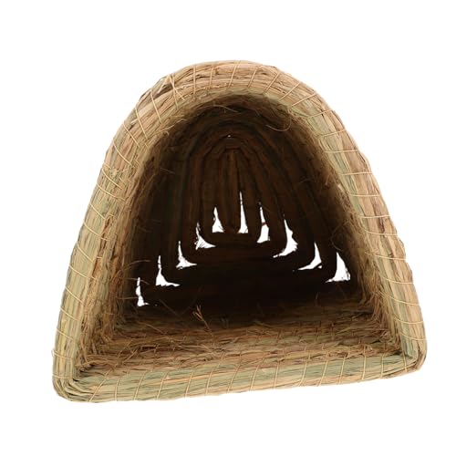 iplusmile ペットの草の巣 ウサギの草小屋 うさぎの隠れ家 スナネズミの家 ハムスターシェルター ウサギの隠れ家 バニーの生息地 バニーハウスのおもちゃ 小さなペットの巣
