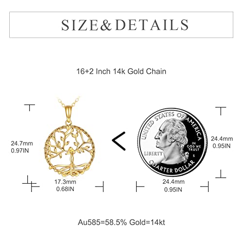 Collar árbol de la vida oro 14 quilates mujer Collar árbol de la vida oro 14 quilates mujer