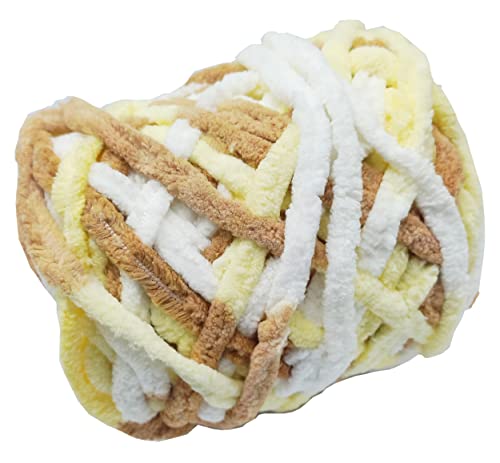 Image of Super Soft Baby Blanket Fluffy Wool Yarn for Crochet Knitting and Crochet Project, 100 GMS - Color (BISCUTI White Cream)