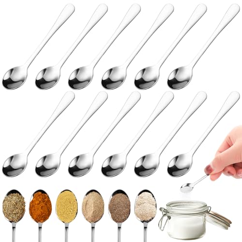 La Mejor Selección de Cucharillas para salsa disponible en línea. 44 12 mini cucharas para tarros de especias, cucharas pequeñas de acero inoxidable de 2.9 pulgadas, cucharas pequeñas para condimentos para especias, sal, azúcar, pimienta, miel y...