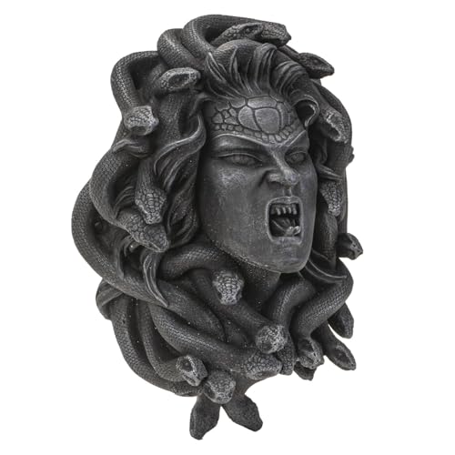 Décapsuleur mural Medusa en pierre avec yeux bleus et serpent - 4