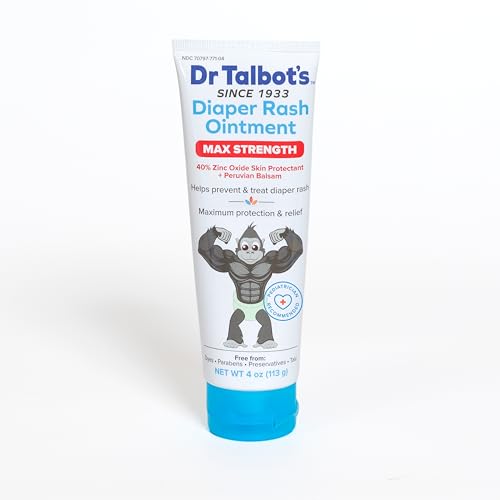 Dr. Talbot's Maximum Strength Diaper Rash Ointment - 4 oz - Zinc Oxide Skin Protectant with Peruvian Balsam - Treats and Prevents Rash