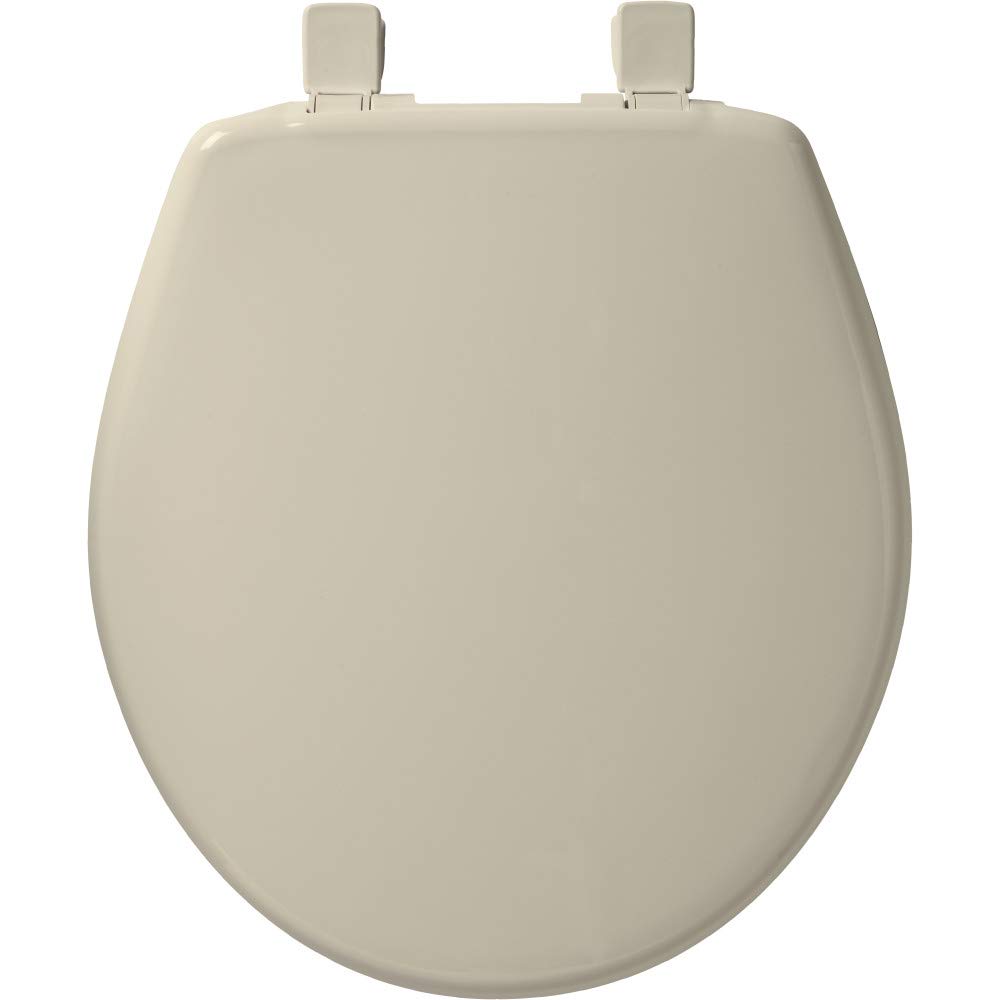 BEMIS 730SLEC 006 Toilet Seat will Slow Close and Removes Easy for Cleaning, ROUND, Plastic, Bone