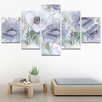 SIGNWIN 5 Panel Canvas Wall Art Modern Art Bouquet Colorful Decorative Elements Floral Multicolor Photography - 60