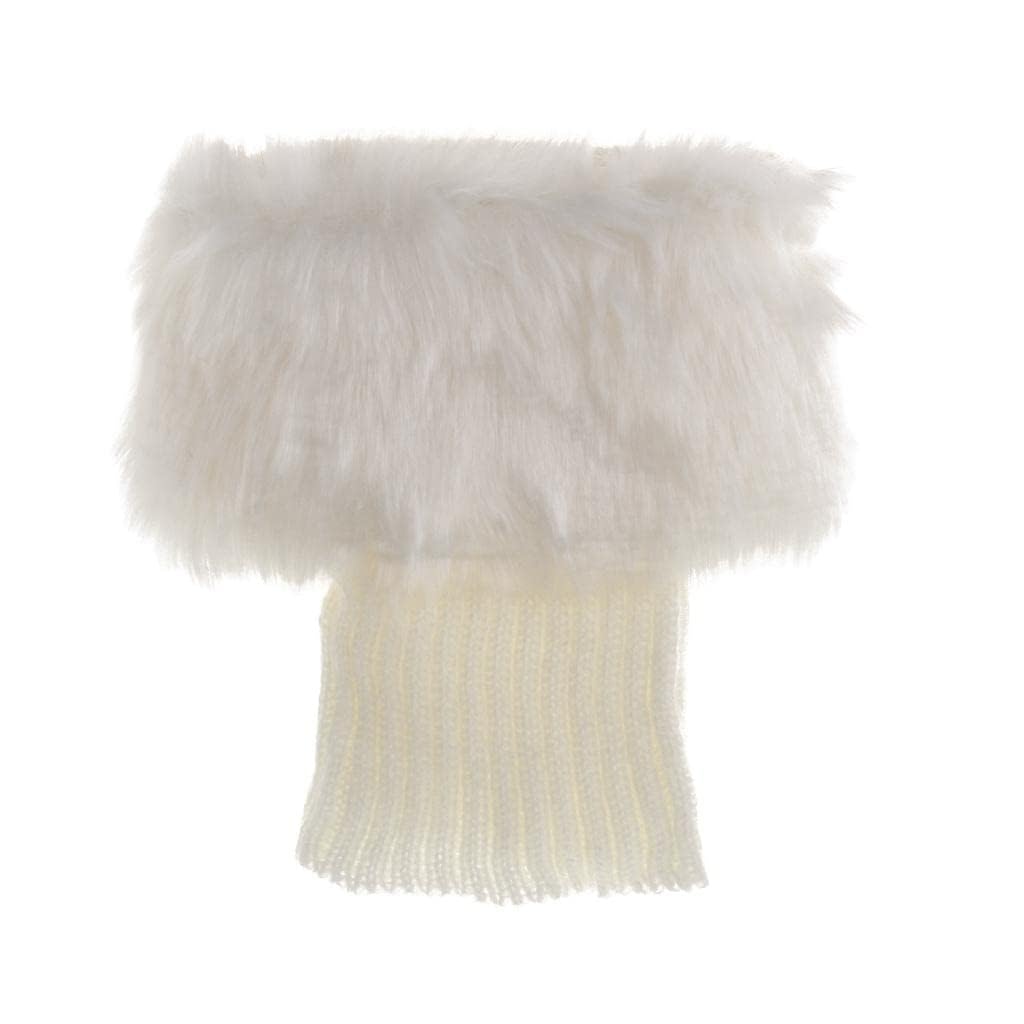 Fluffy Knit Boots Cuff Fur Trim Toppers Leg Warmer Boot Sock Sleeves White | Womens Clothing |Hosiery & Socks |Leg Warmers-image-36