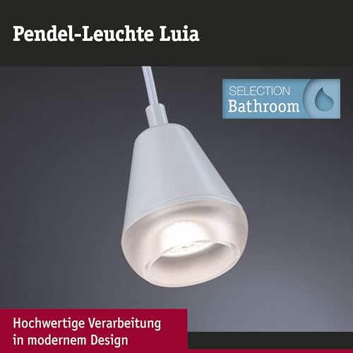 Paulmann 76991 LED Pendant luminaire Luia IP44 GU10 max. 10W Satin, White Bathroom Lighting - luminaire lamp not Included - Image 2