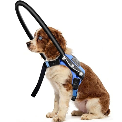 LetPetRun Protective Halo Harness for Blind Dogs Adjustable Protective Ring Collar Vest Safe Walking Navigation Aid for Visually Impaired Dogs (13-17)