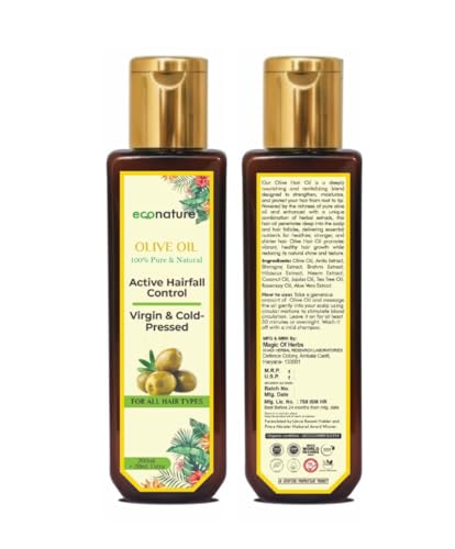 Image of Econature Virgin Cold-Pressed Olive Oil, 200ml+20ml Extra, Pack of 2