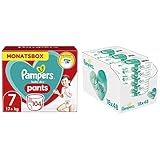 Pampers Windeln Pants Größe 7 (17+kg) Baby Dry, 104 Höschenwindeln & Aqua Pure Baby Feuchttücher,864 Tücher (18 x 48) Mit 99% Purem Wasser, Dermatologisch Getestet,Baby Erstausstattung Für Neugeborene