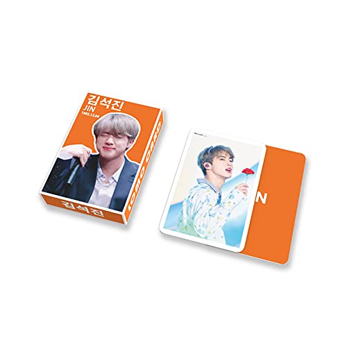 Kpop Jin Solo Lomo Card 54 pcs Bangtan Boys Kim Seok Jin Pictures with Post Cards Box for Army Daughters