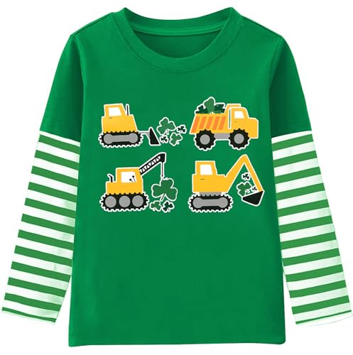 Toddler Boy St Patricks Day T-Shirt Lucky Irish Shamrock Paddy's Day Graphic Tees Tops 2-8 Years