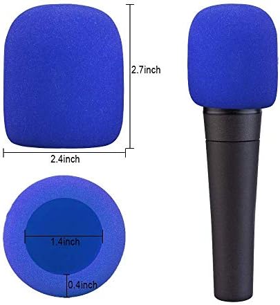 AMACOAM Microphone Cover Foam Microphone Windshields Foam Mic Cover 20 Pack Handheld Microphone Windscreen Washable for KTV Stage Performance Outdoor Activities, Black Red Yellow Blue Gray 5 Colors