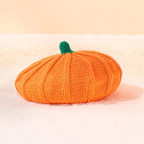 2 Pcs Pumpkin Beret Hat Parent-Child Mother Baby Halloween Beanie Knit Hat Mom and Baby Winter Warmer Crochet Ski Cap2