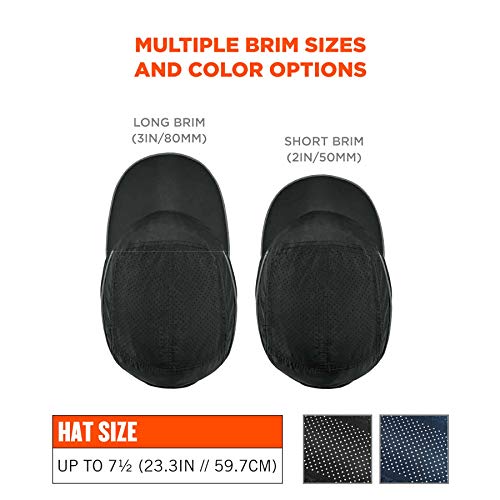 Lightweight Bump Cap With Led Brim Lighting, Baseball Hat Style, Ergodyne Skullerz 8965, Black #TOP6