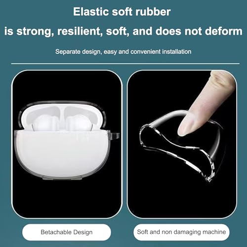 Image of Compatible with Redmi Buds 8 Pro Case Cover,Shock-Proof,Premium Silicone with Keychain