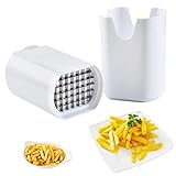 🍟2. [Material] El cortador de patatas de tiras está hecho de plástico PS y acero inoxidable importado, que cumple con las normas de seguridad alimentaria.