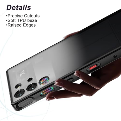 Case for Red Magic 10 Pro/Red Magic 10S Pro, Anti-Fingerprint Matte Translucent Hard Back + Soft TPU Bumper Shockproof Phone Cover - Black Frost